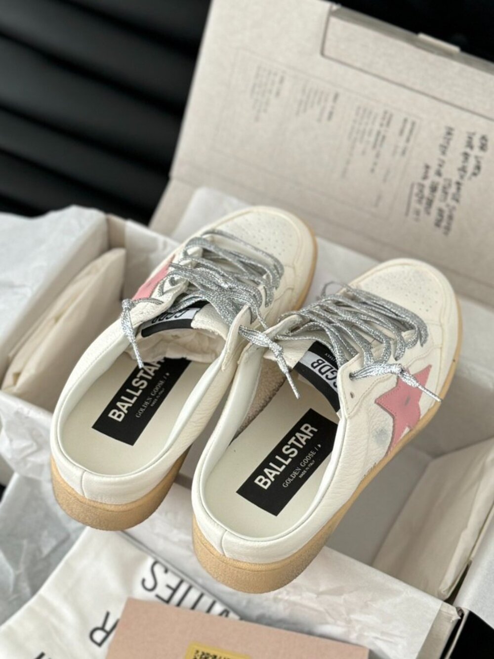 Golden Goose Ball Star White Pink Sneakers - Picture 7 of 9